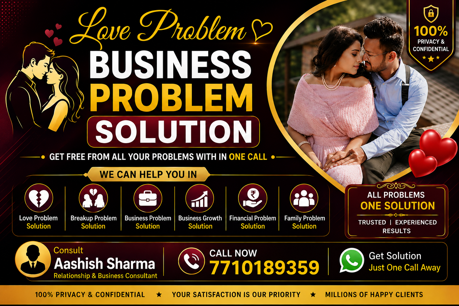 Love and business problem solution banner